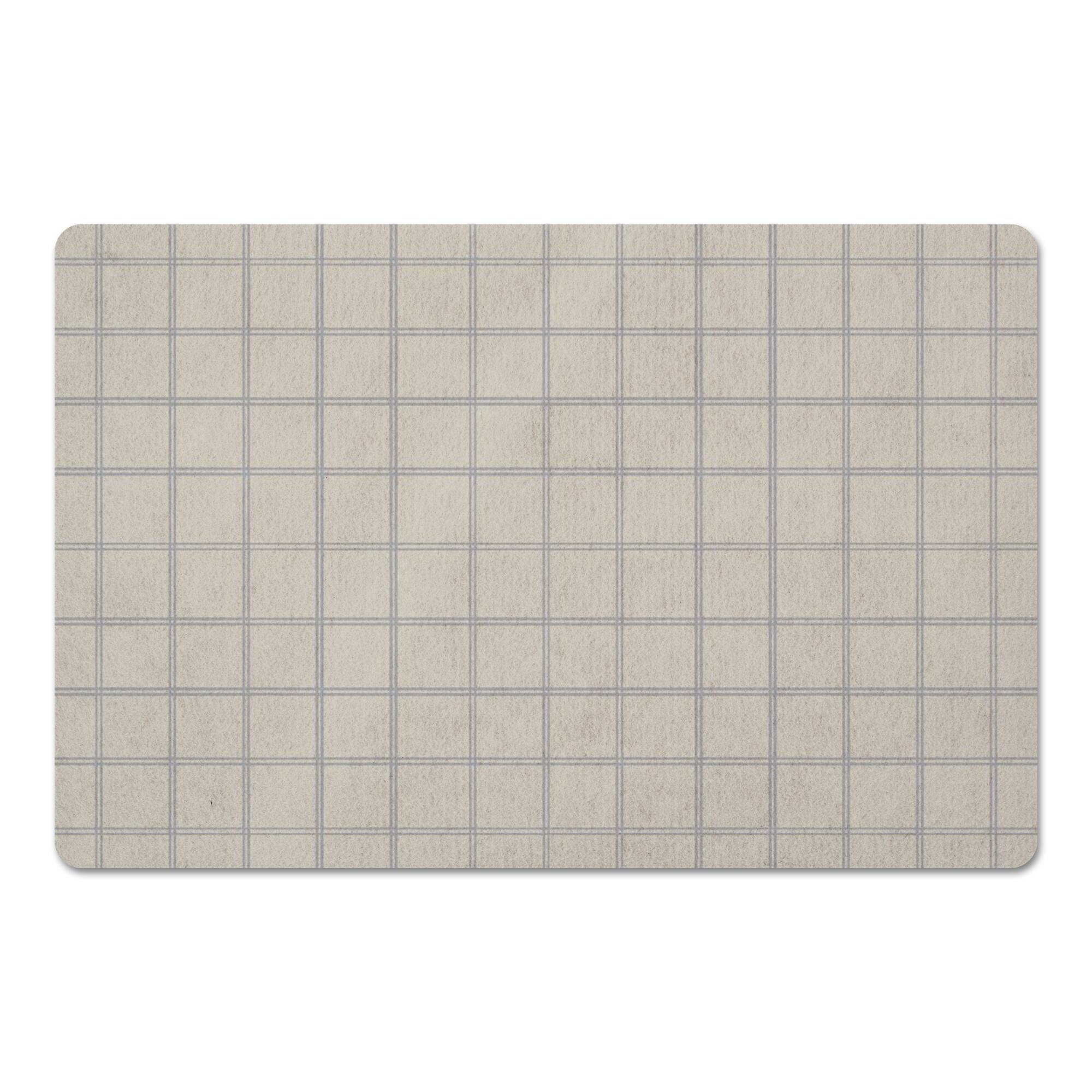 Gray & Cream Check Floor Mat